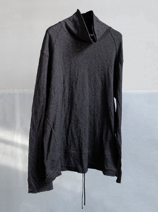 drop neck top / black