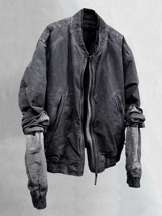 double sleeve bomber / slab grey