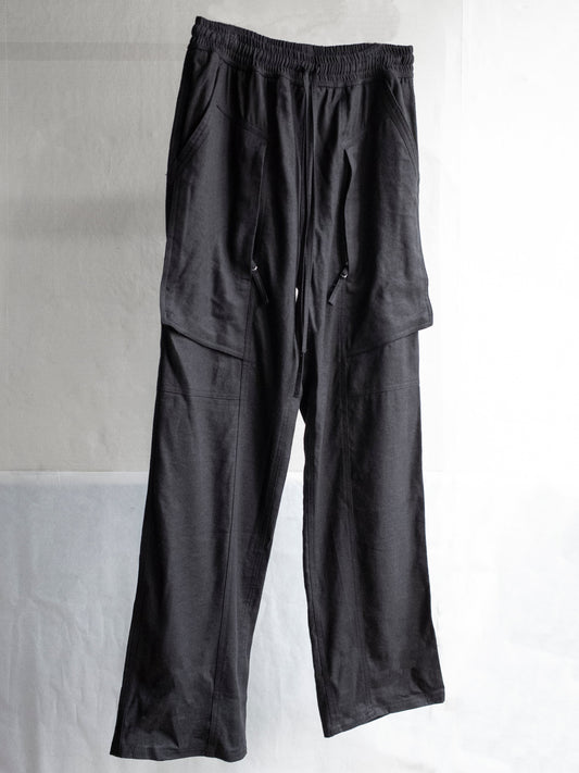 fatigue drawstring pants / double black