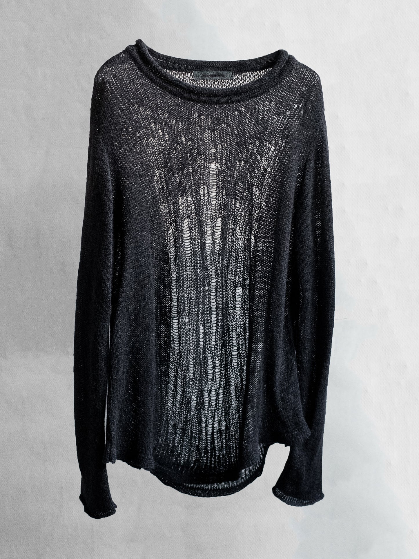 distressed mohair knit / black