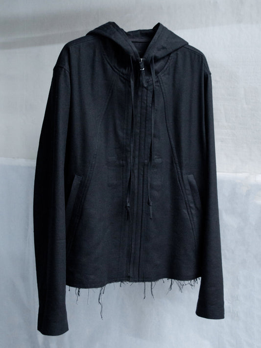 hooded jacket / double black